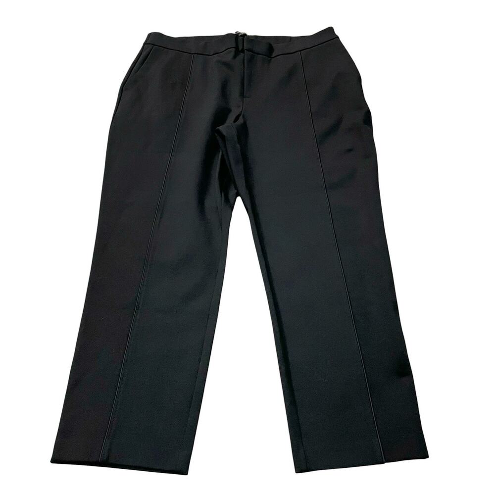 Eloquii Kady Ponte Pants Size 18R Black Straight Leg Ankle Length Career Stretch